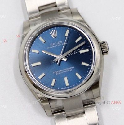 31mm Swiss Rolex Oyster Perpetual Watch 316L Stainless Steel Blue Dial